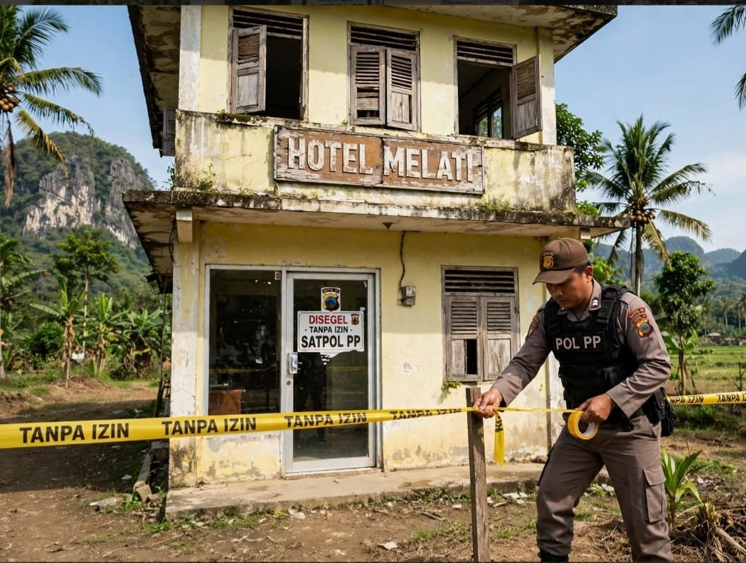 Penginapan Melati disegel Satpol PP Gunungkidul karena tidak katongi perizinan yang resmi