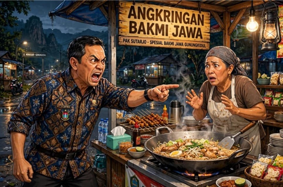 Oknum Anggota DPRD Gunungkidul Bentak – bentak pelayan Warung Bakmi