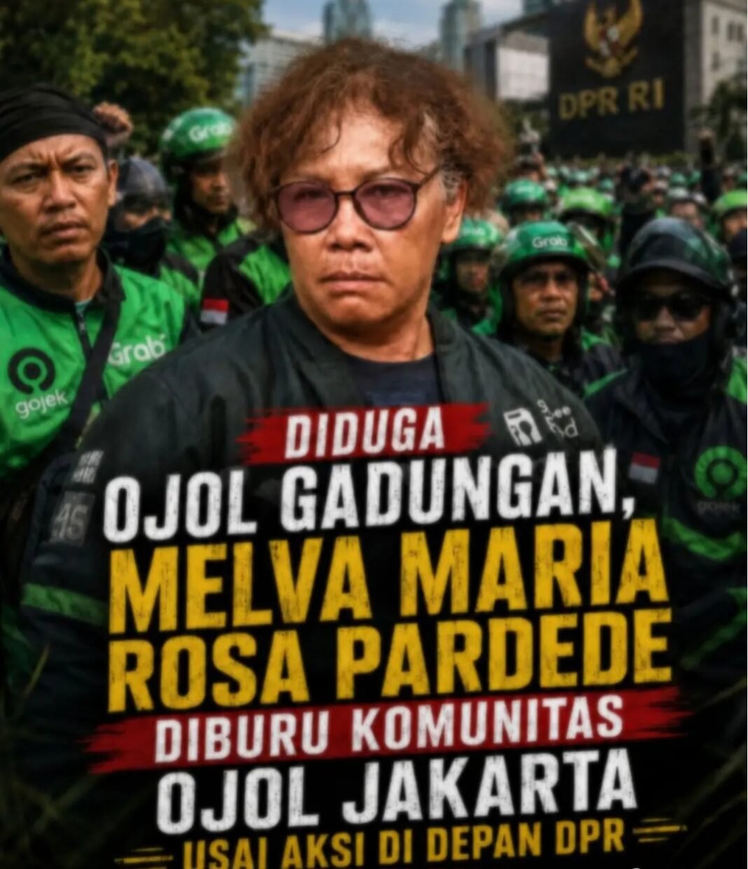 OJOL GADUNGAN, MELVA MARIA ROSA PARDEDE DIBURU KOMUNITAS OJOL SEJABOTABEK