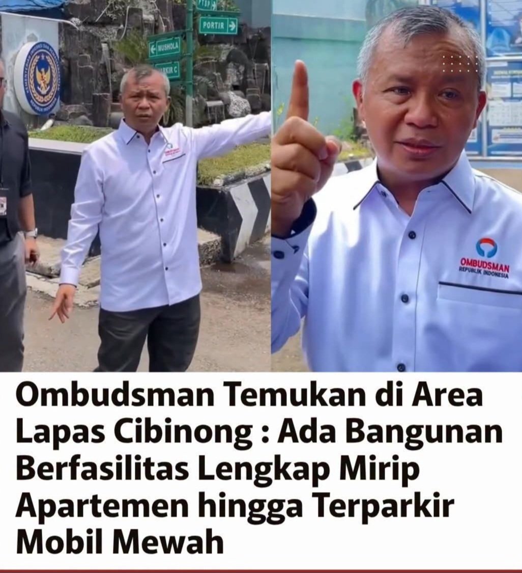 Ombudsman RI lakukan Sidak Dilapas Kelas IIA Cibinong ditemukan Kamar mewah dan parkir Mobil Alphad